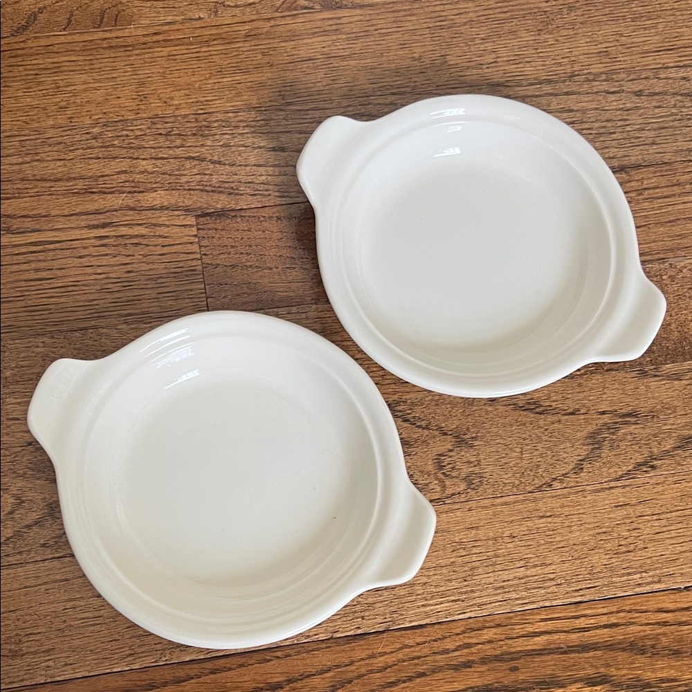 Set of 2 Au Gratin White Ceramic Baking Dishes by Syracuse China